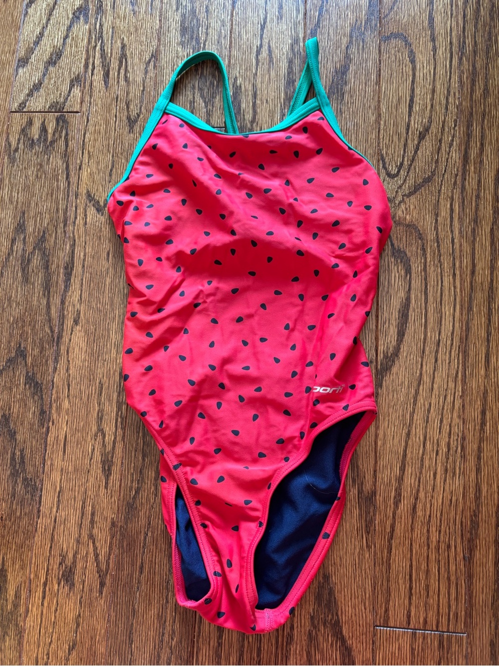 Sporti Women’s Red Watermelon-Print One-Piece Swimsuit with Green Straps
